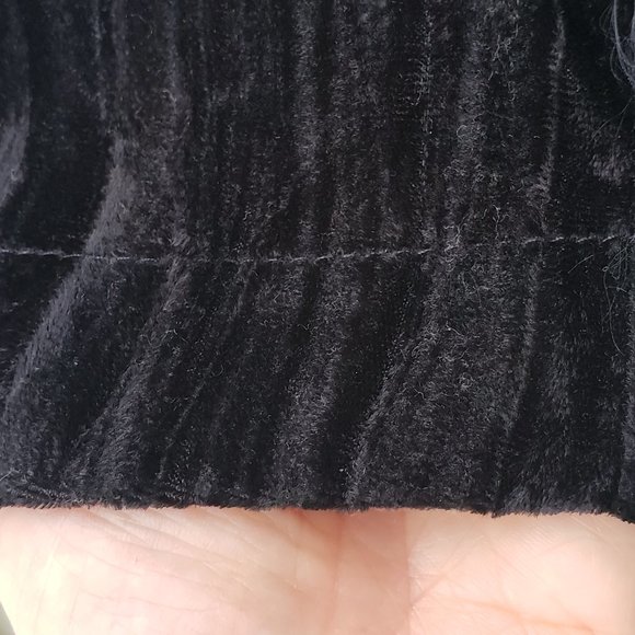 San Francisco Black Crushed Velour Fitted Blazer w/Satin Belt, 5 - Picture 7 of 16